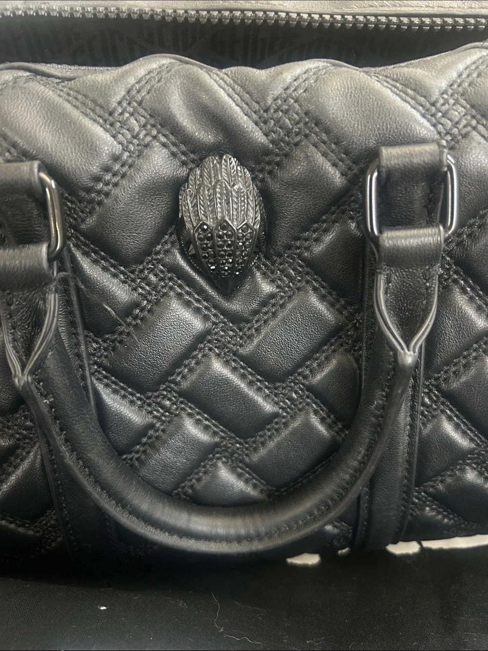 Kurt Geiger London Kensington Drench Quilted Barrel Boston Satchel Bag